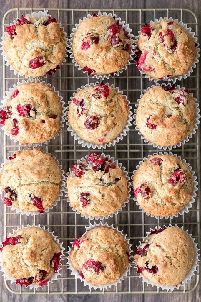 Buttery, soft and moist, cranberry yogurt muffins are packed with tarty and sweet cranberries in every single bite. Great for breakfast, snack or dessert. | aheadofthyme.com