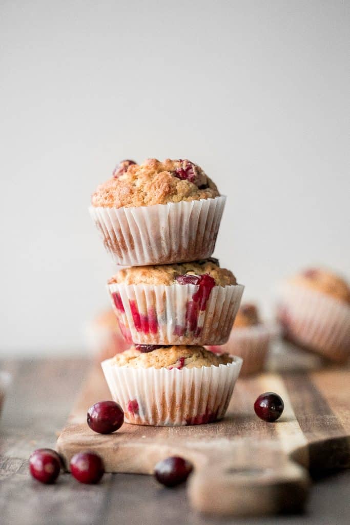 Buttery, soft and moist, cranberry yogurt muffins are packed with tarty and sweet cranberries in every single bite. Great for breakfast, snack or dessert. | aheadofthyme.com