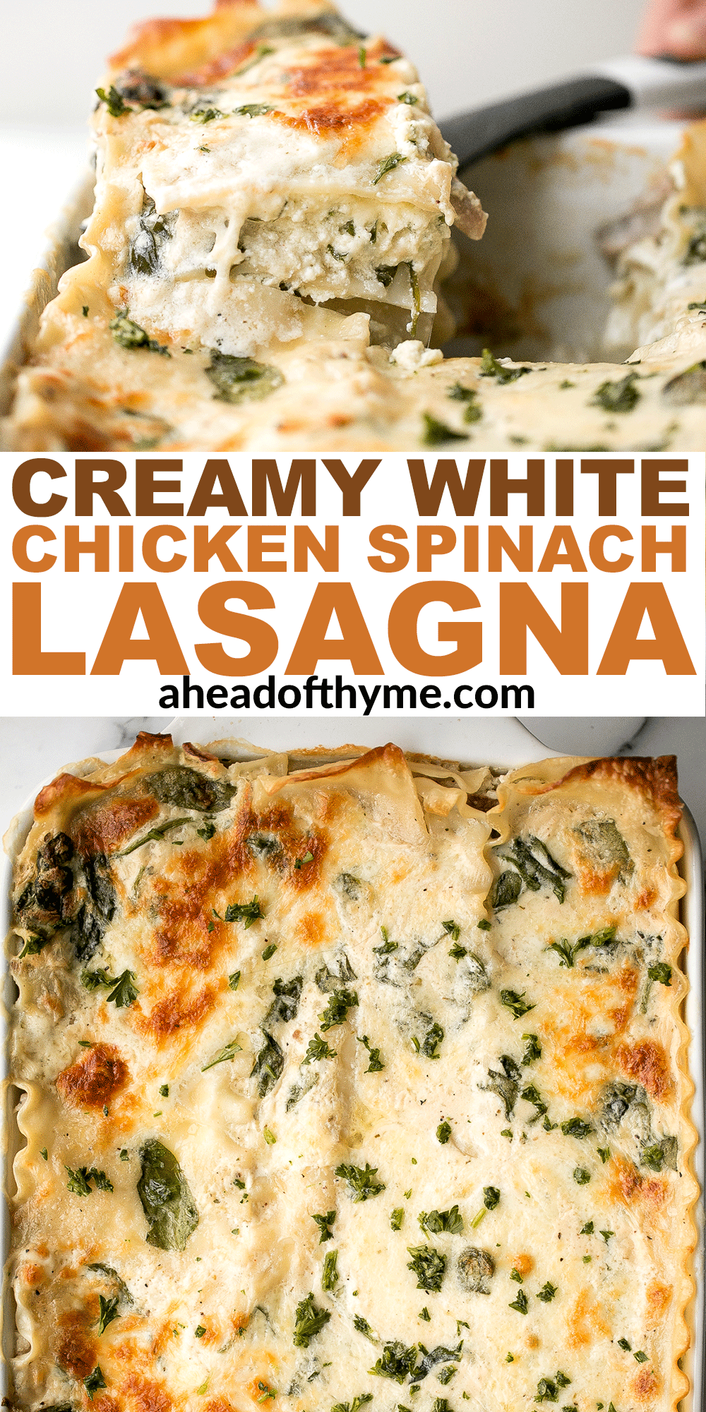 Creamy White Chicken and Spinach Lasagna