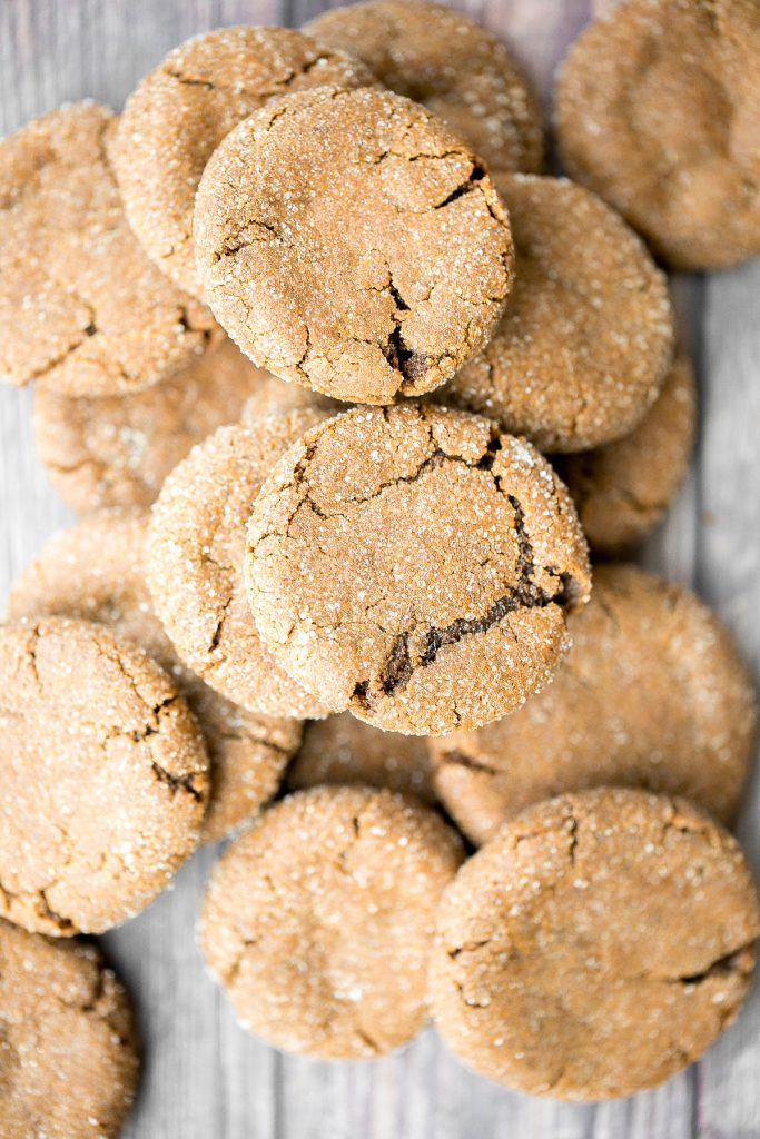 Soft chewy ginger cookies packed with ginger, molasses, and cinnamon spice is the most warm and cozy cookie ever. These holiday cookies stay soft for days. | aheadofthyme.com