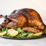 Asian five-spice roast turkey is tender and juicy, marinated with a delicious flavourful Asian rub and has a crispy brown skin. The perfect holiday dinner. | aheadofthyme.com