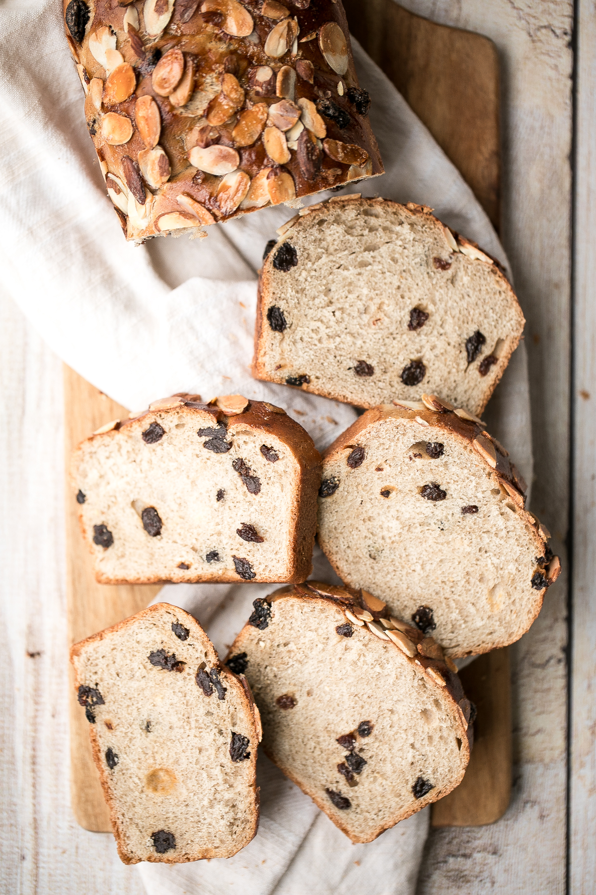 Cinnamon Raisin Challah Bread with Almonds