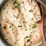 Creamy lemon parmesan chicken is a simple, quick and easy 30-minute meal that is packed with flavour. The most comforting and easiest weeknight dinner. | aheadofthyme.com