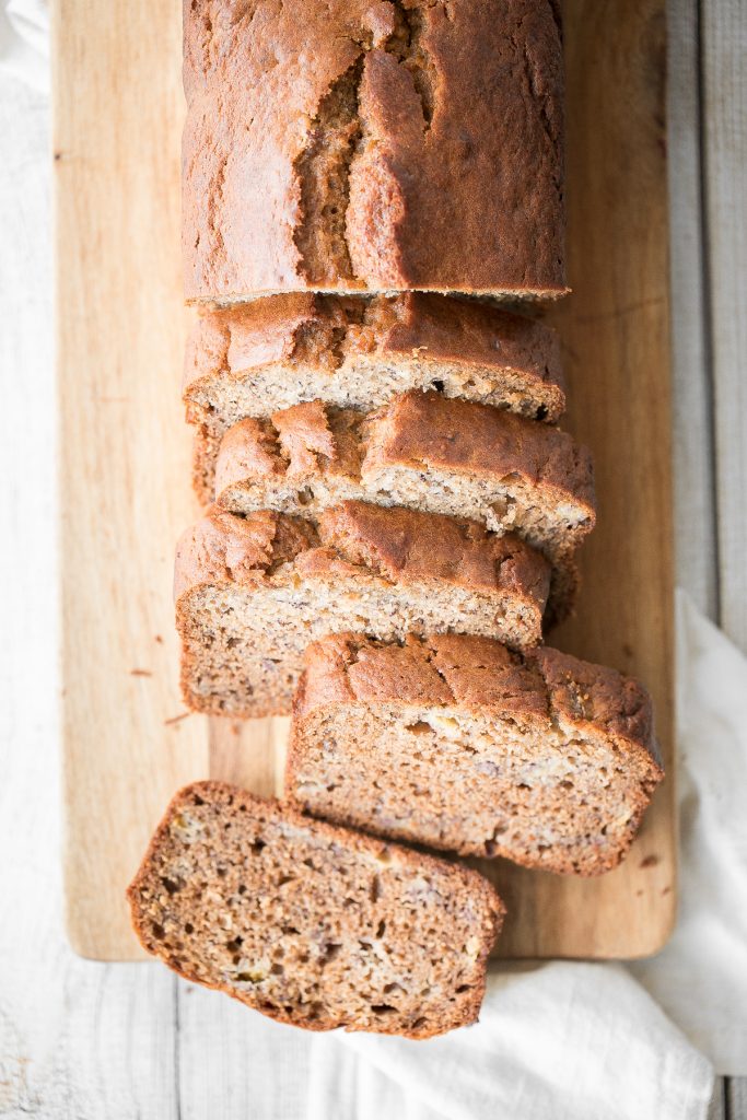 Healthy banana bread is delicious and moist and contains no refined sugar or butter. Quick and easy to make with 10 minutes prep and few pantry staples. | aheadofthyme.com