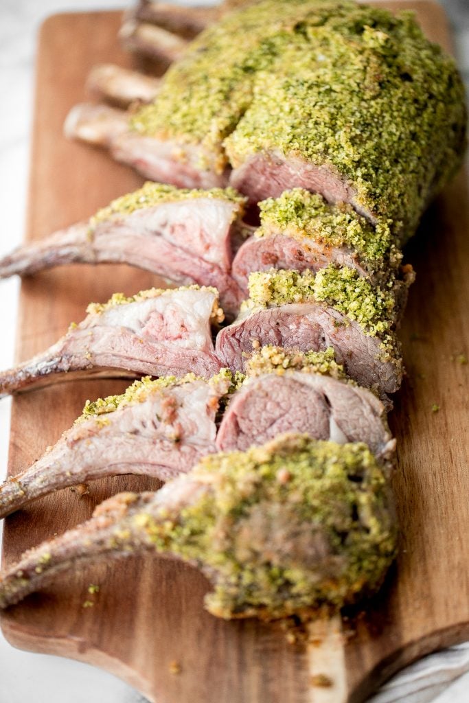 Mediterranean Garlic Herb Crusted Rack of Lamb