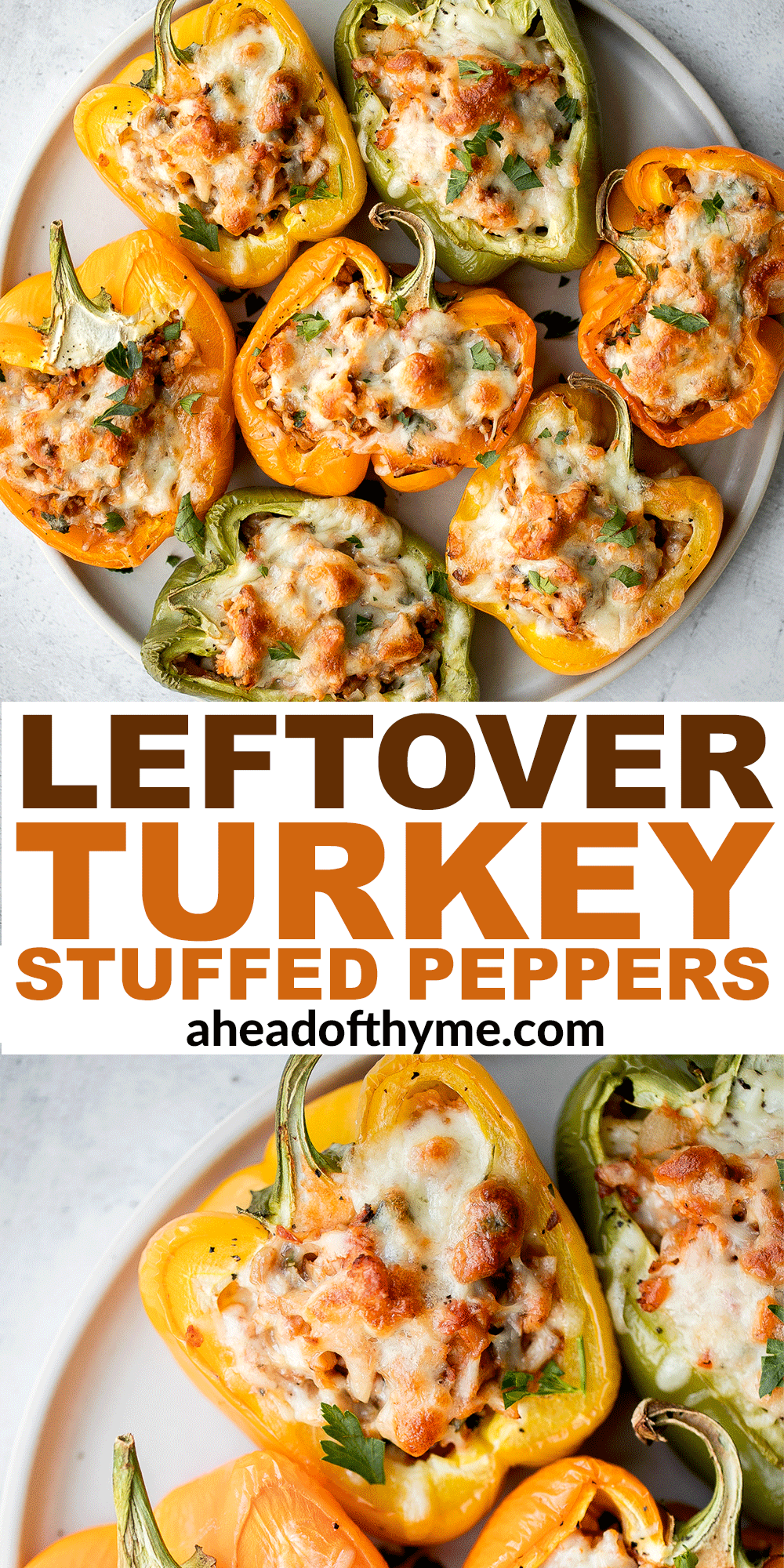 Leftover Turkey Stuffed Peppers