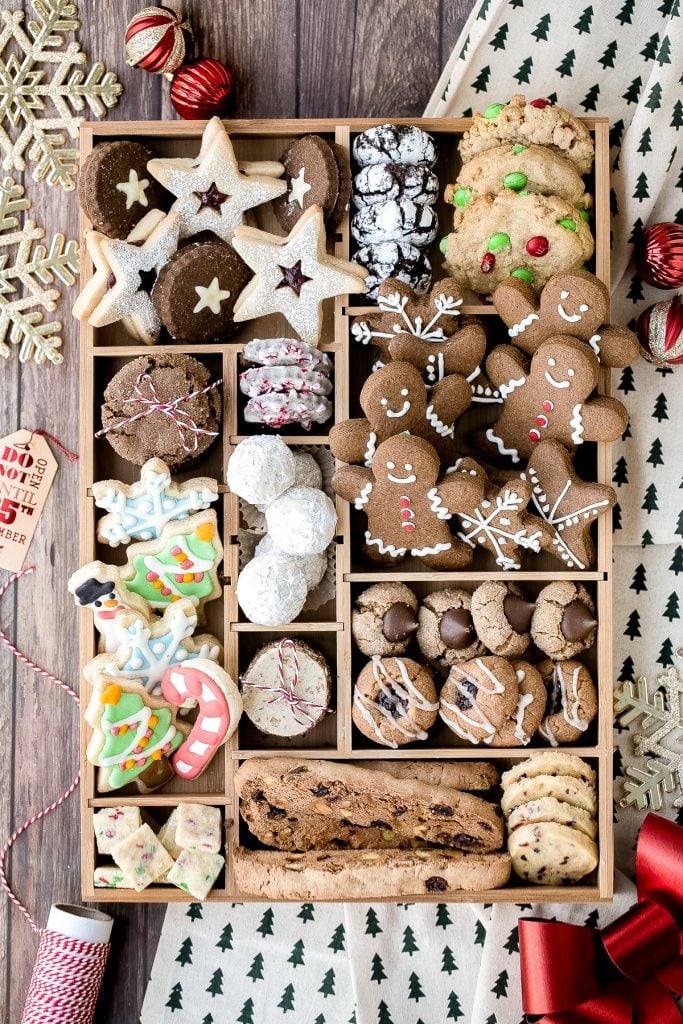 Complete how-to guide to make the best holiday cookie box with the top Christmas holiday cookies including recipes and tips. It's the best Christmas gift. | aheadofthyme.com