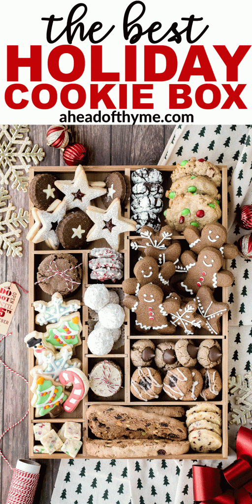 Complete how-to guide to make the best holiday cookie box with the top Christmas holiday cookies including recipes and tips. It's the best Christmas gift. | aheadofthyme.com