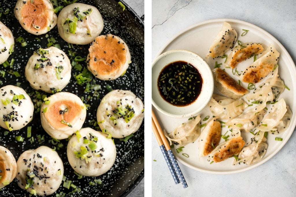 Roundup of the most popular 25 best Chinese dim sum recipes including potstickers, dumplings, steamed buns, spring rolls and more appetizers. | aheadofthyme.com