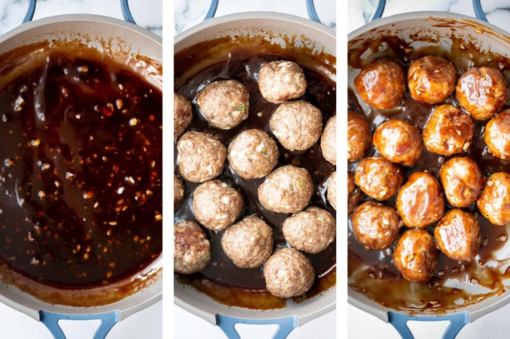 Sticky honey garlic meatballs are a delicious and flavourful 30-minute meal to add to your weekly dinner rotation. A total crowd pleaser. | aheadofthyme.com