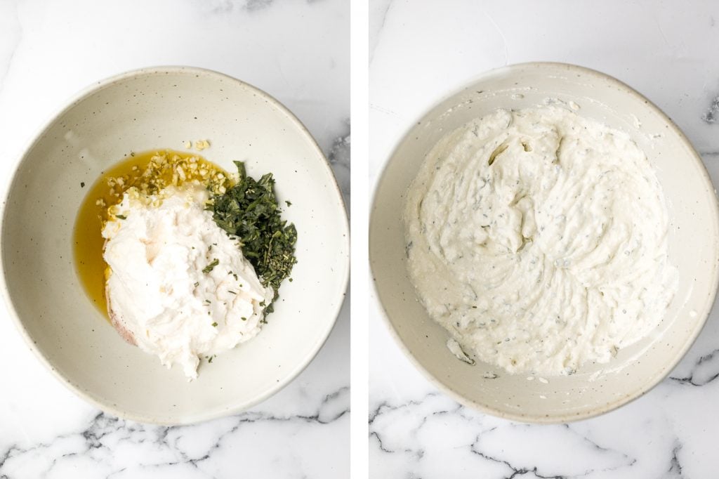 Light and airy, whipped ricotta dip is so easy to make in just 5 minutes with a few fresh ingredients including fresh herbs, olive oil, garlic, and honey. | aheadofthyme.com