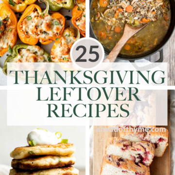 Over 25 most popular best Thanksgiving leftover recipes for everything from leftover turkey, cranberry sauce, mashed potatoes, mac and cheese, and more. | aheadofthyme.com