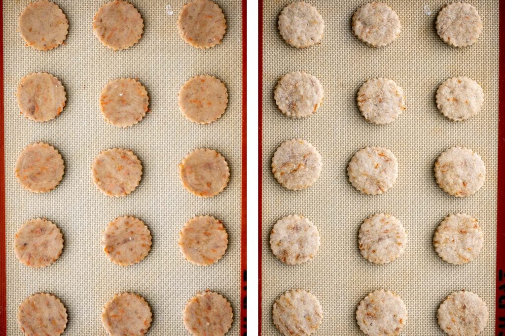 Carrot cake shortbread cookies are sweet and buttery, packed with carrots and walnuts, and spiced like your favourite carrot cake. A total treat. | aheadofthyme.com