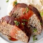 This hearty classic meatloaf with a caramelized glaze will nourish your body and soul. Feed the whole family with a simple yet flavourful classic. | aheadofthyme.com