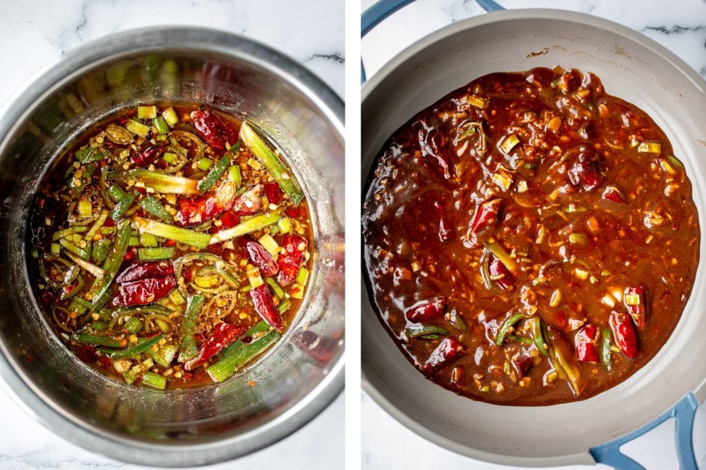 Baked General Tso's Chicken is a saucy, savoury, sweet, spicy Chinese-American takeout favourite made healthier with baked chicken, not fried. | aheadofthyme.com