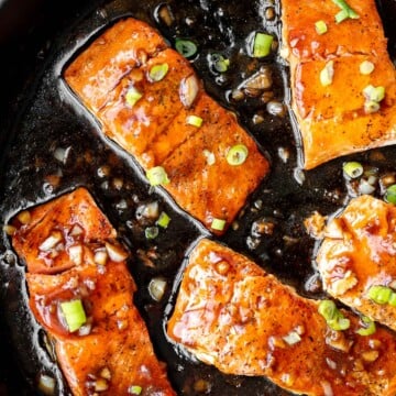 Sticky and sweet, easy honey garlic glazed salmon is one of the best salmon recipes to add to your weeknight dinner rotation. Ready in under 25 minutes. | aheadofthyme.com