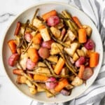 Roasted spring vegetables are an easy sheet pan side dish packed with all our favourite veggies of the season. Plus, it's so easy to prep and make. | aheadofthyme.com