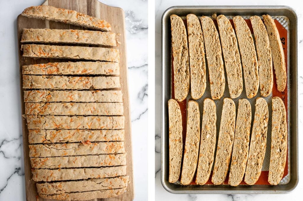 Carrot cake biscotti is crunchy, crumbly, and satisfies all your carrot cake cravings. Enjoy these Italian cookies as is or with white chocolate. | aheadofthyme.com