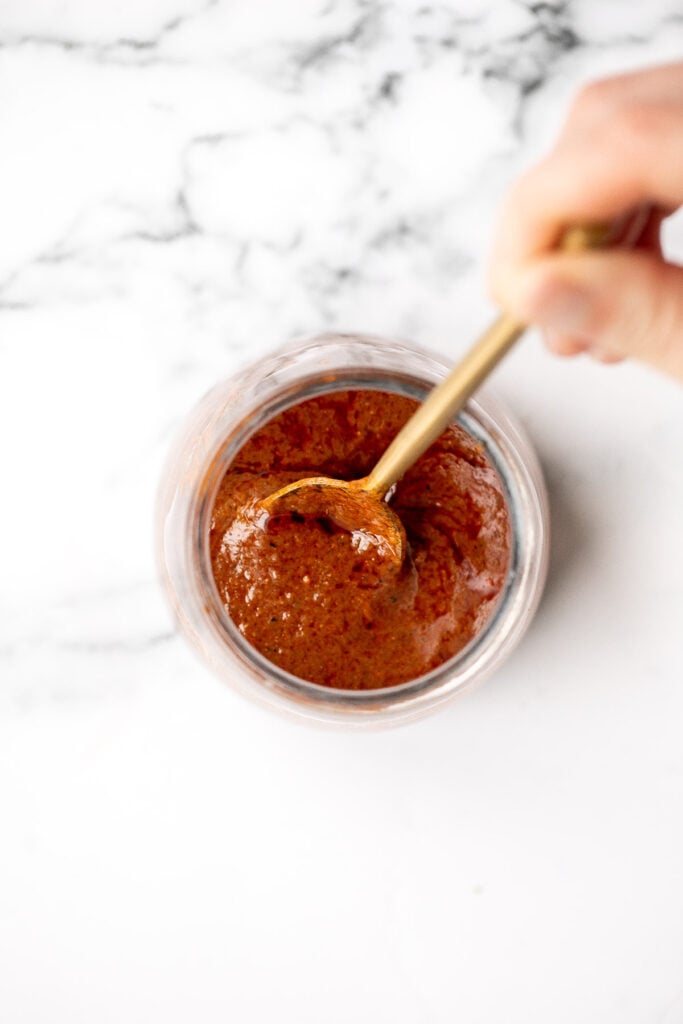 Easy homemade enchilada sauce requires just one pot, an assortment of flavourful spices, four simple steps, and less than 15 minutes to make. | aheadofthyme.com