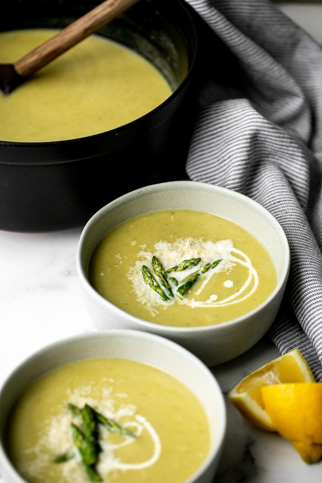Lemon Asparagus Soup with Parmesan Ahead of Thyme