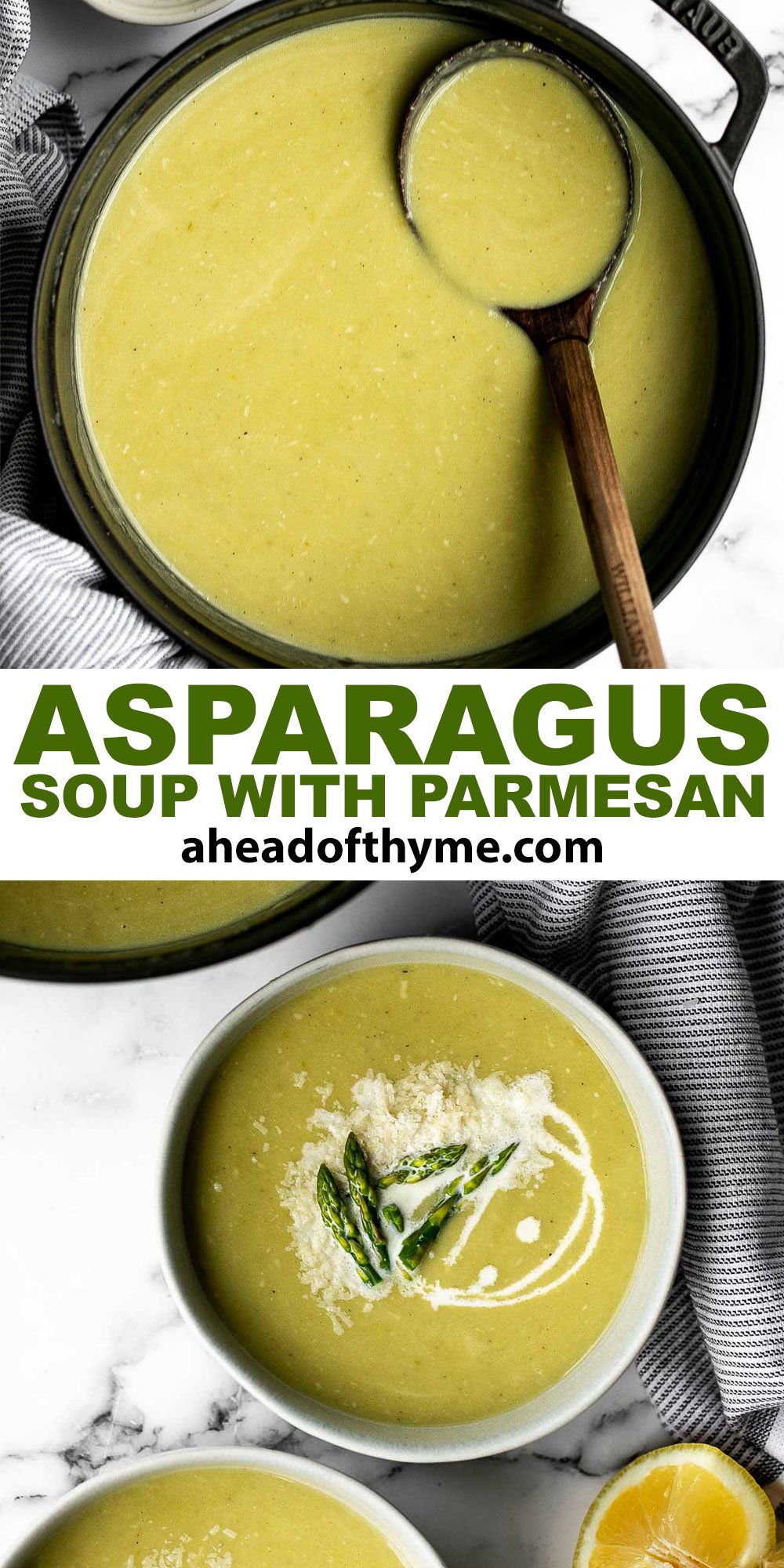 Lemon Asparagus Soup with Parmesan