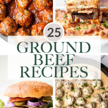 Browse through 25 best and most popular ground beef recipes for dinner including meatballs, juicy hamburgers, meaty pastas, hearty soups, and more! | aheadofthyme.com