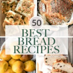 Learn how to make bread with the top 50 most popular best bread recipes from quick and easy, no knead bread, sandwich loaf bread, sourdough and sweet bread. | aheadofthyme.com