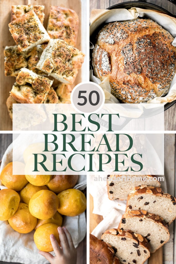 Learn how to make bread with the top 50 most popular best bread recipes from quick and easy, no knead bread, sandwich loaf bread, sourdough and sweet bread. | aheadofthyme.com