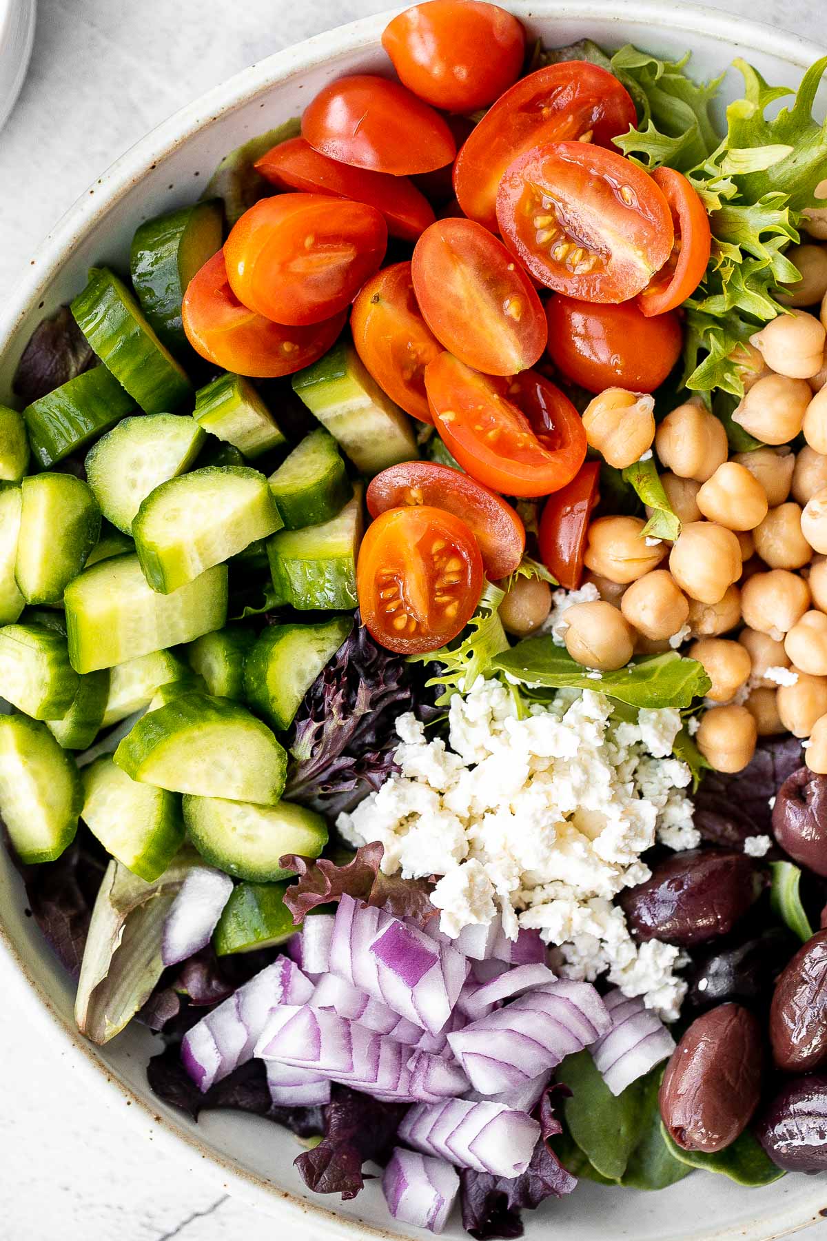 Chickpea Greek Salad - Ahead of Thyme