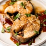 Flaky, oily, and tender, miso black cod (or sablefish) packed with delicious Asian flavours is an indulgent meal that’s as healthy as it is delicious. | aheadofthyme.com