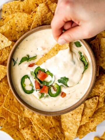Homemade queso Mexican cheese dip is smooth, creamy, delicious, flavorful, and so easy to make. It's so much better than store-bought in every way. | aheadofthyme.com