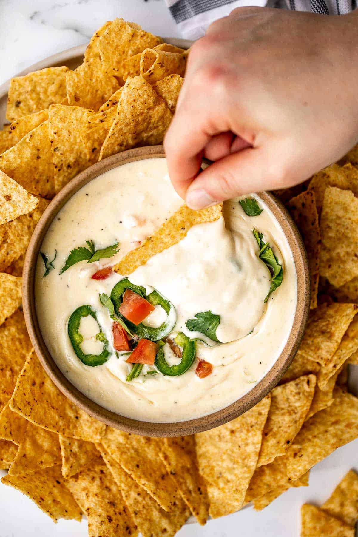 Homemade queso Mexican cheese dip is smooth, creamy, delicious, flavorful, and so easy to make. It's so much better than store-bought in every way. | aheadofthyme.com