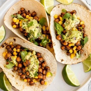 When it comes to vegetarian tacos, these vegan chickpea tacos are some of the best. They are delicious, filling, easy to make, and loved by all. | aheadofthyme.com