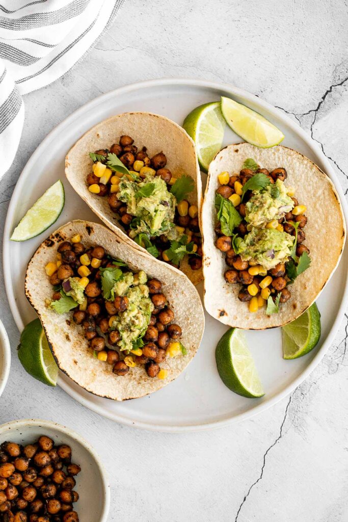 When it comes to vegetarian tacos, these vegan chickpea tacos are some of the best. They are delicious, filling, easy to make, and loved by all. | aheadofthyme.com