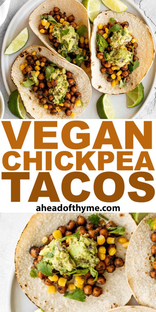 When it comes to vegetarian tacos, these vegan chickpea tacos are some of the best. They are delicious, filling, easy to make, and loved by all. | aheadofthyme.com