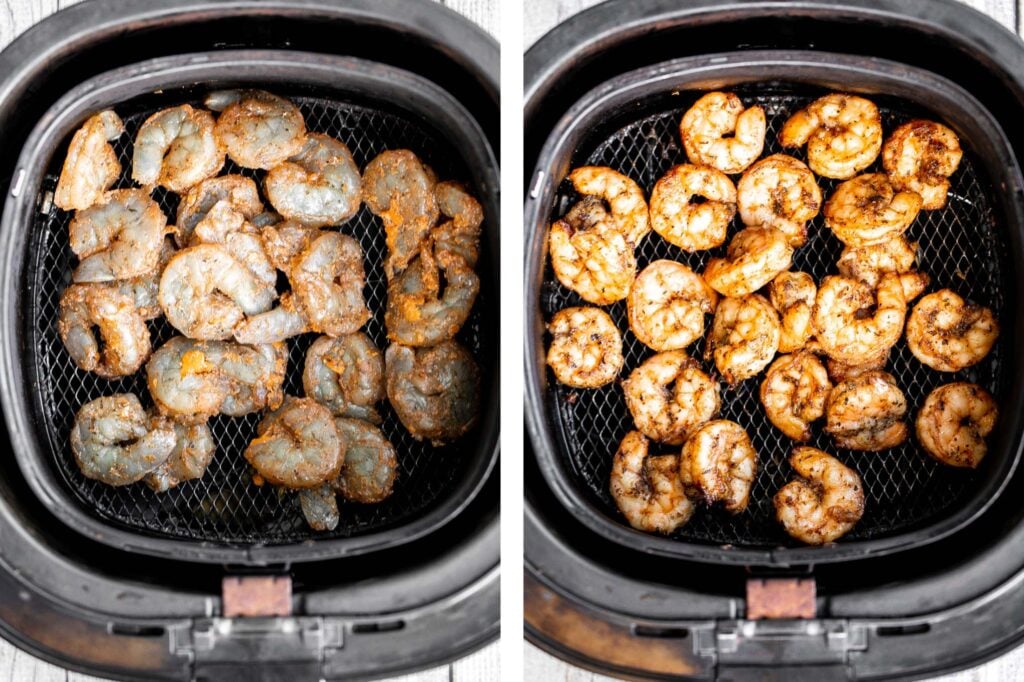 Air fryer Mexican shrimp is juicy, tender, fresh, and delicious. It's packed with classic Mexican flavors and ready in just 10 minutes. So quick and easy. | aheadofthyme.com