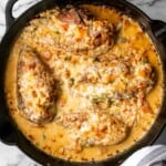 Baked queso chicken with tomatoes is an easy, cheesy, delicious chicken dinner that takes just 30 minutes to cook. The best weeknight dinner. | aheadofthyme.com