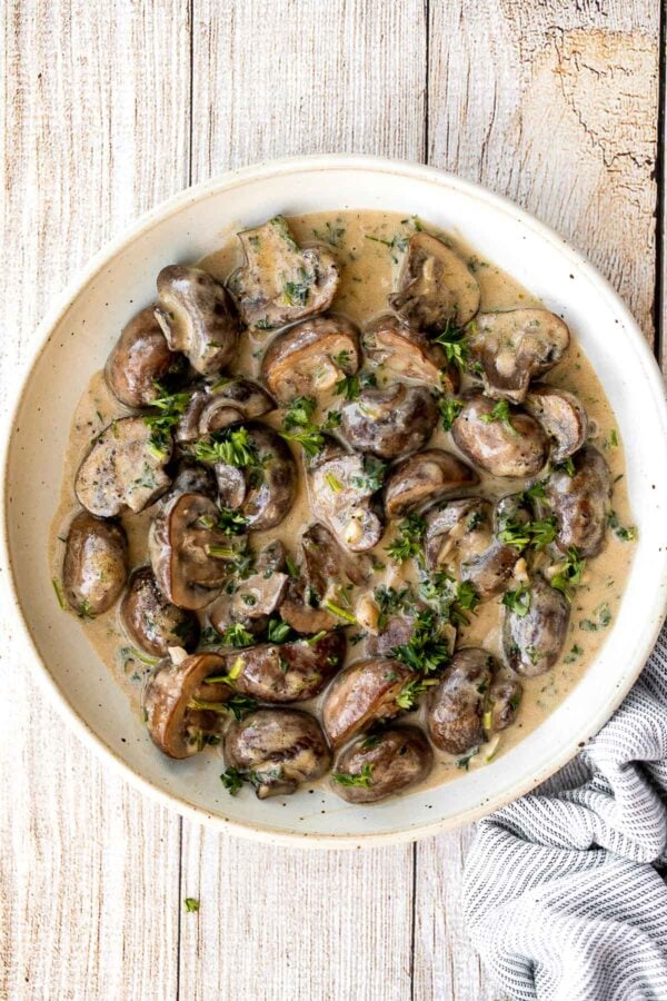 Creamy Garlic Mushrooms - Ahead of Thyme