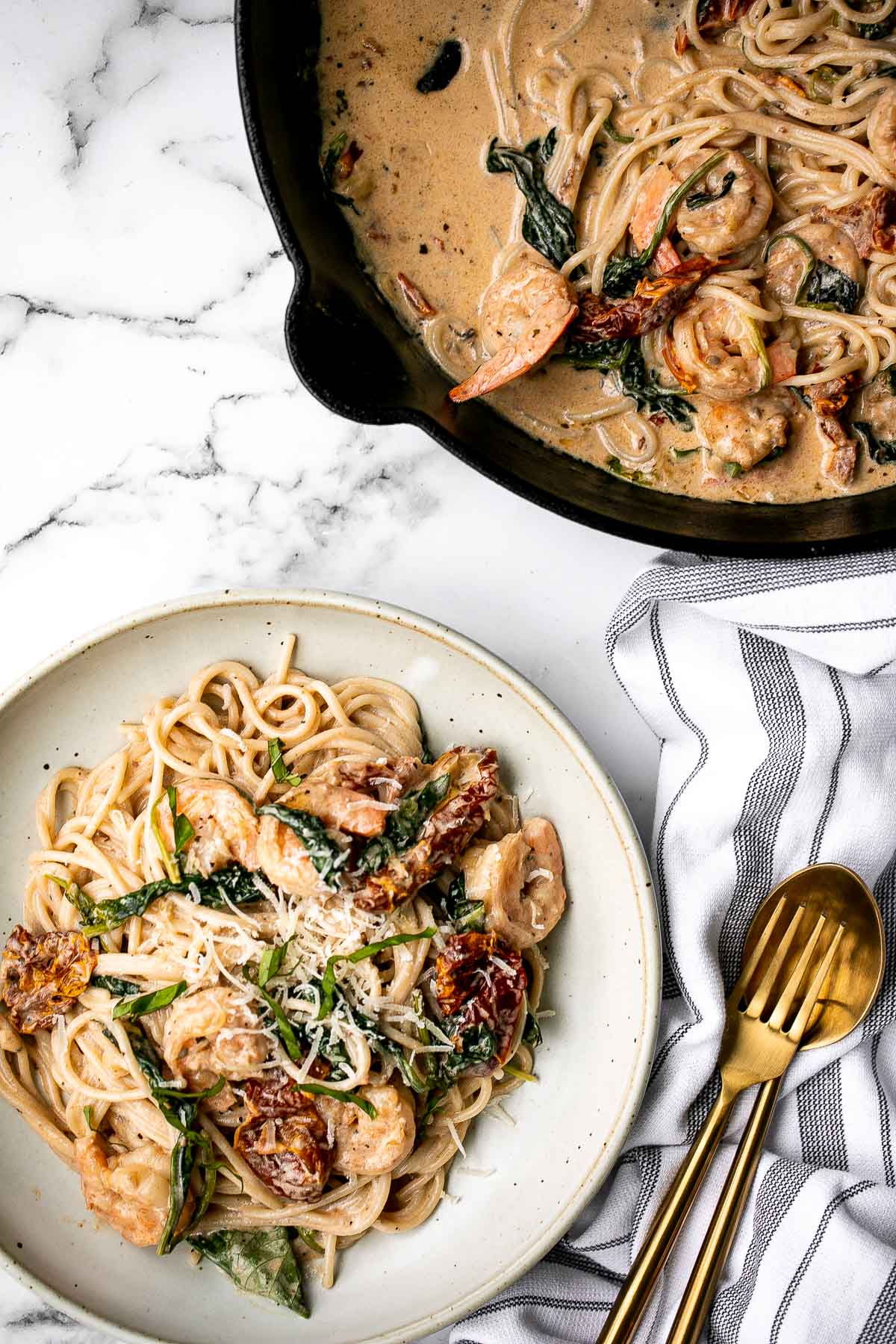Creamy Shrimp Pasta with Sun-dried Tomatoes - Ahead of Thyme