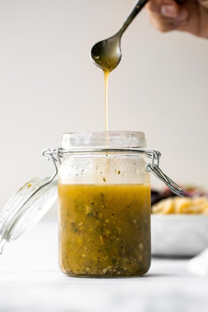 Homemade Italian dressing is easy to make, delicious, and tastes way better than store-bought salad dressing. Make it in a matter of just minutes. | aheadofthyme.com