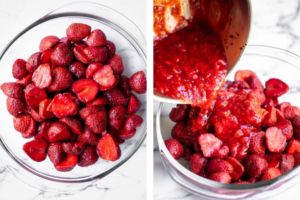 Fresh strawberry pie is a delicious, summer dessert loaded with juicy strawberries and homemade strawberry glaze with no jello, in a flakey pie crust. | aheadofthyme.com