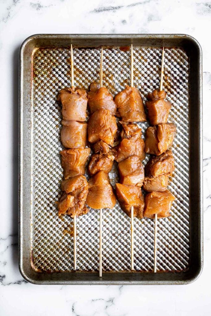 Juicy and tender Korean chicken skewers are packed with bold flavors bringing sweet, savory, and spicy your dinner table. The best summer weeknight dinner. | aheadofthyme.com