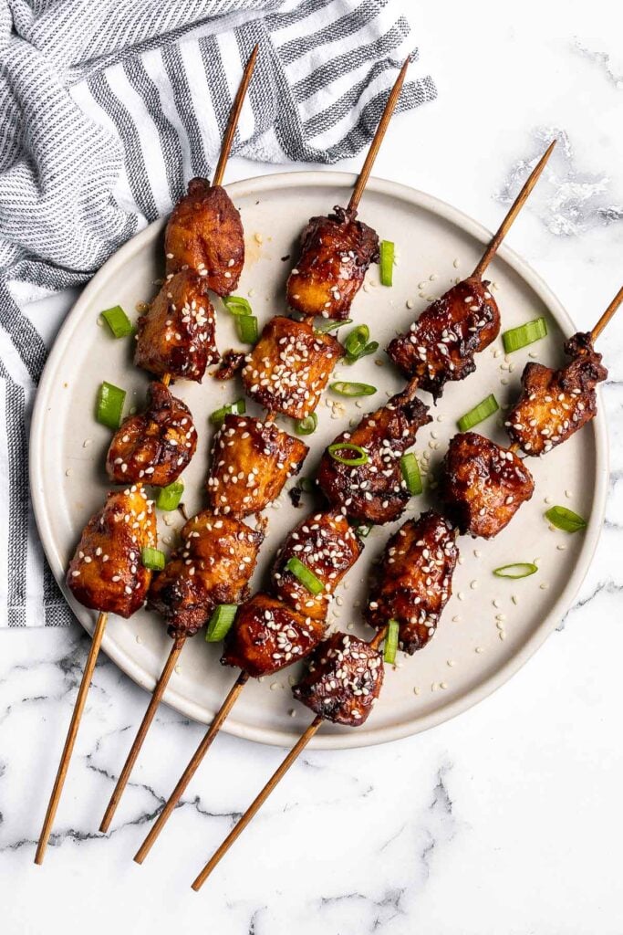 Korean-Inspired BBQ Chicken Skewers - The Defined Dish