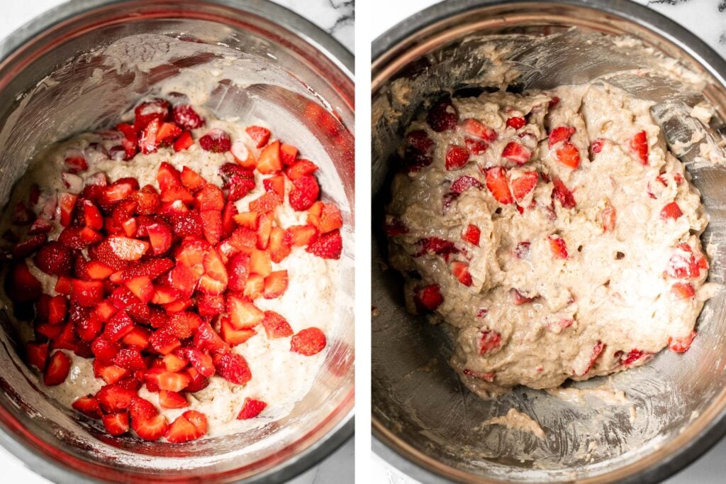 Strawberry bread is fluffy, soft, and moist, packed with farm-fresh strawberries. Simple, sweet, and delicious, perfect for a summer brunch. | aheadofthyme.com