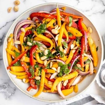 Thai mango salad is a refreshing and healthy dish that makes a great summer lunch or side dish. Easy to throw together in 10 minutes. | aheadofthyme.com