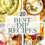 Over 20 popular best dip recipes including creamy and cheesy, hearty and veggie-packed, or warm or cool. The best party table item or late-night snack. | aheadofthyme.com