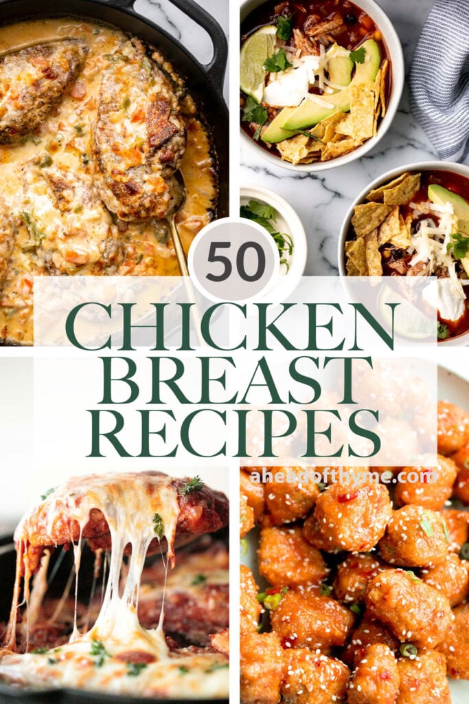 Over 50 popular best chicken breast recipes including comfort food chicken recipes, easy baked chicken and casseroles, Asian takeout, and chicken soup. | aheadofthyme.com