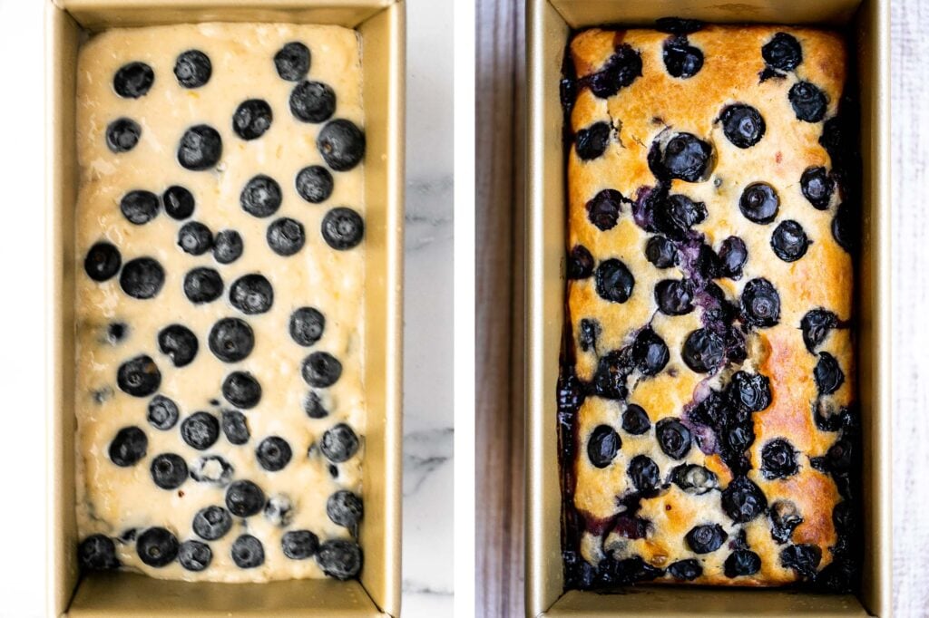 Easy lemon blueberry bread with lemon glaze is soft, moist, and delicious. This quick bread with fresh blueberries and lemon is the perfect summer dessert. | aheadofthyme.com