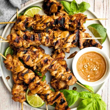 Vietnamese lemongrass chicken skewers are tender, juicy, and flavorful, marinated with fresh lemongrass. Serve these kebabs with peanut dipping sauce. | aheadofthyme.com