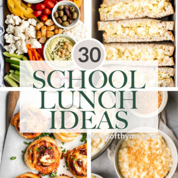 Over 30 best most popular school lunch ideas that are easy, healthy, and kid-friendly -- including sandwiches, crackers, dips, pasta, and more. | aheadofthyme.com